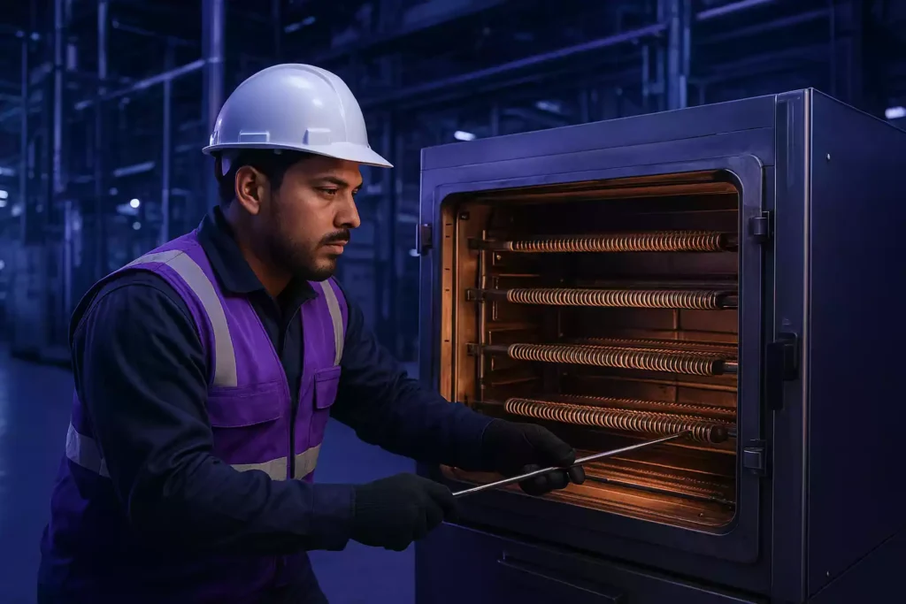 Inspección de mufla eléctrica con mantenimiento preventivo