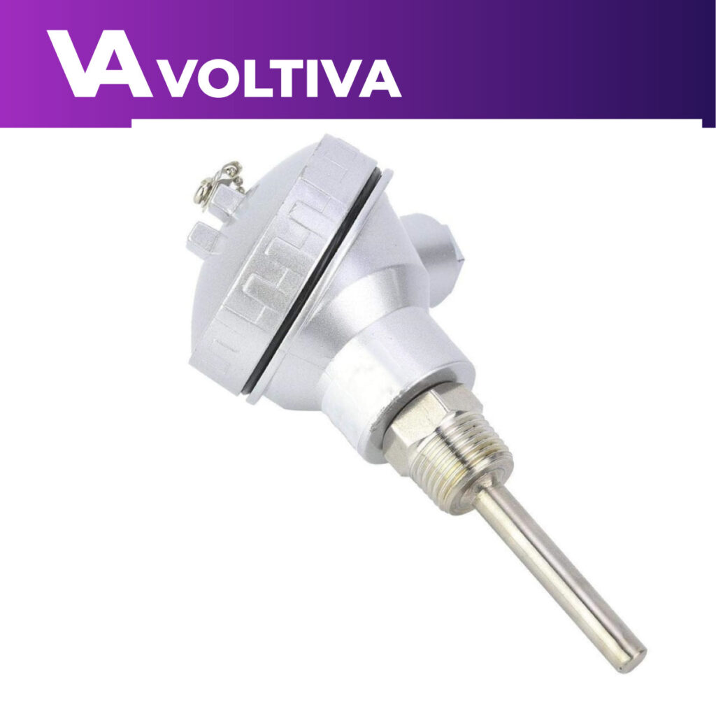 TERMOCUPLA TIPO J – CABEZAL DE ALUMINIO INYECTADO, BULBO PEQUEÑO Y ROSCA FIJA DE ACERO INOXIDABLE