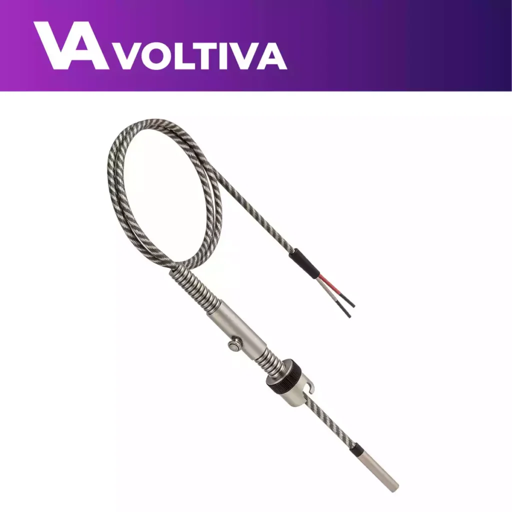 TERMOCUPLA TIPO J – PRECABLEADA CON BULBO METÁLICO Y CAMPANILLA MÓVIL PARA REGULAR INSERCIÓN