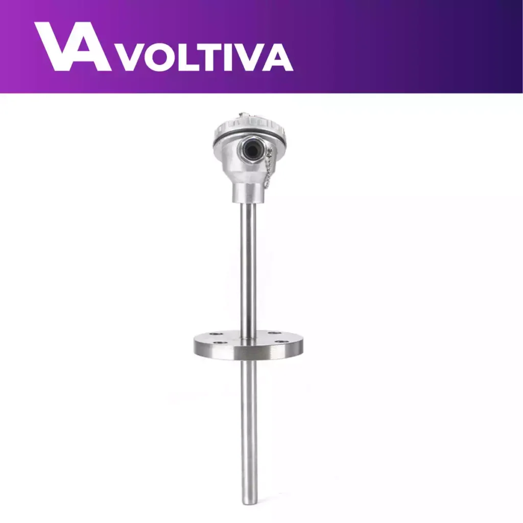 TERMOCUPLA TIPO K – BULBO RECTO EN ACERO REFRACTARIO CON CONEXIÓN A PROCESO BRIDADA