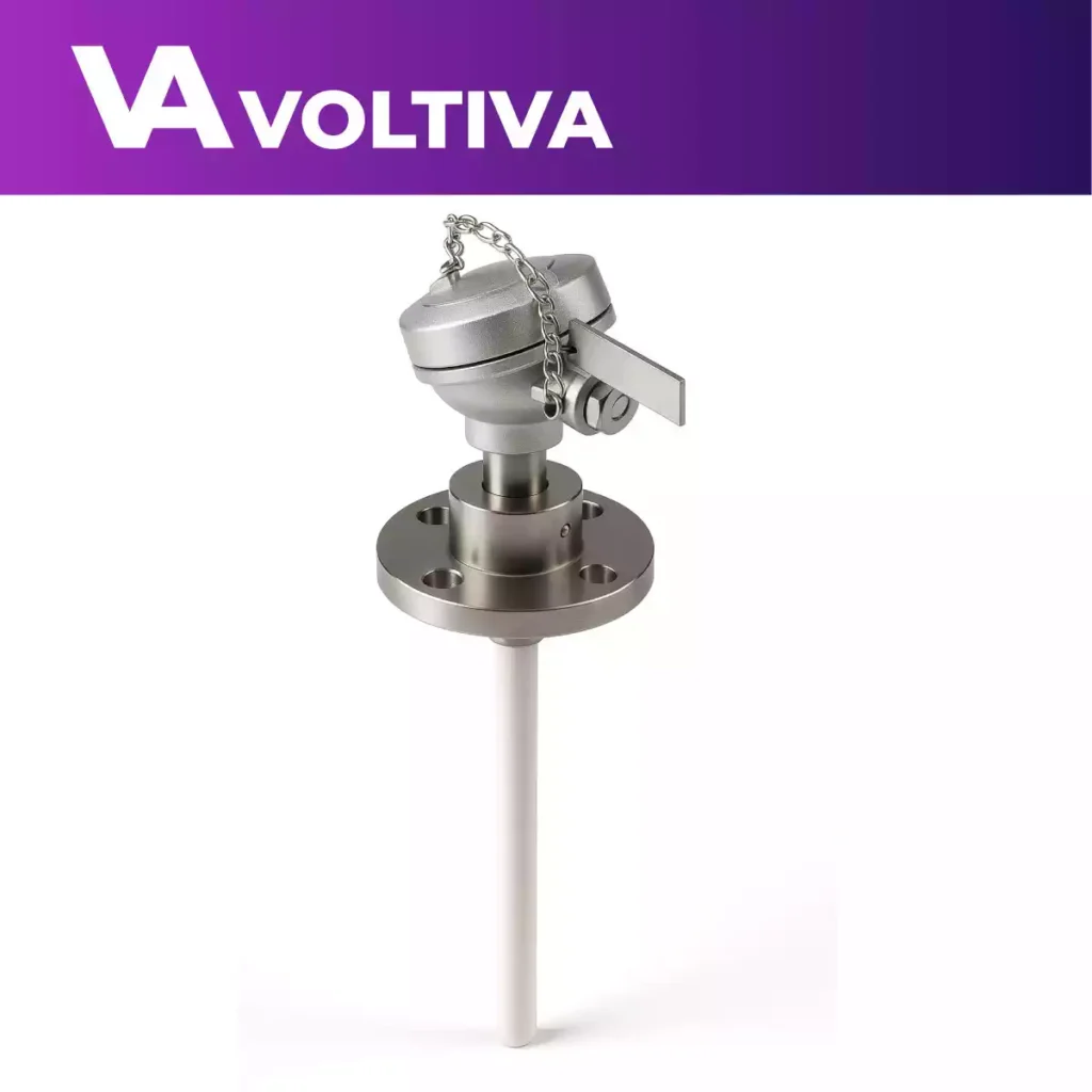 TERMOCUPLA TIPO S – FUNDA CERÁMICA DE ALTA ALÚMINA CON EXTENSIÓN BRIDADA