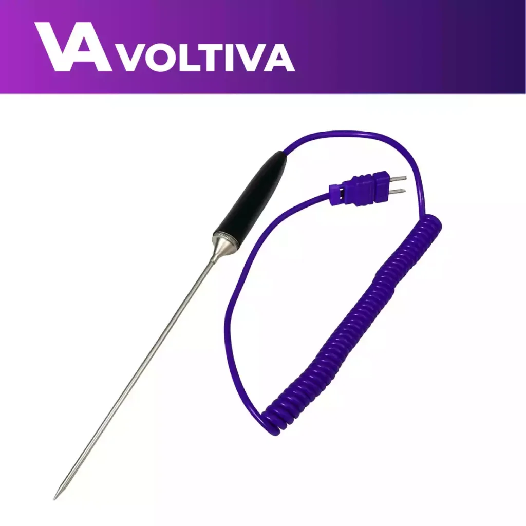 SONDA TIPO K – BULBO ENCAMISADO CON MANGO Y CABLE TIPO TELÉFONO CON MINI CONECTOR MACHO