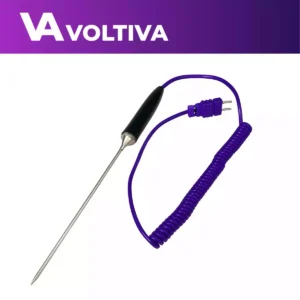 SONDA TIPO K – BULBO ENCAMISADO CON MANGO Y CABLE TIPO TELÉFONO CON MINI CONECTOR MACHO