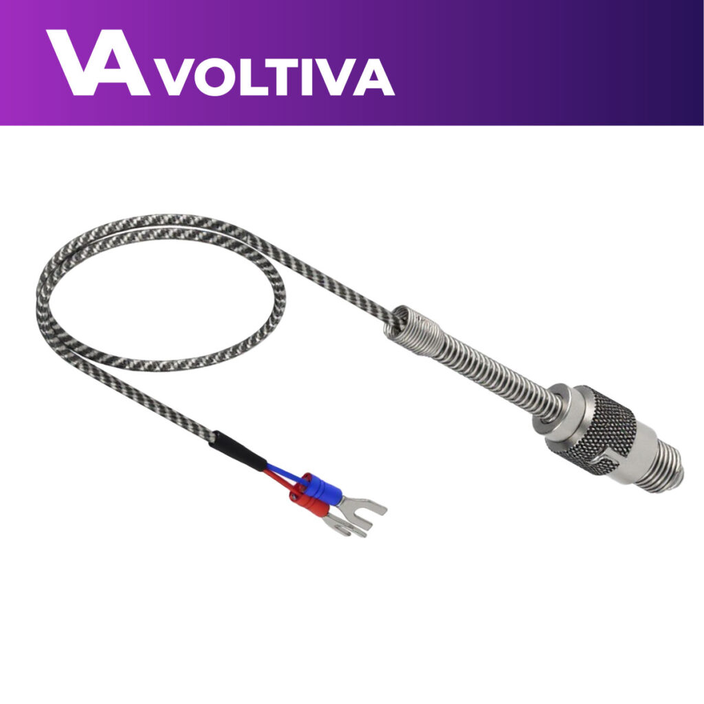 TERMOCUPLA TIPO J – CAMPANILLA REGULABLE Y BULBO CÓNICO PRECABLEADA CON CABLE ESPECIAL